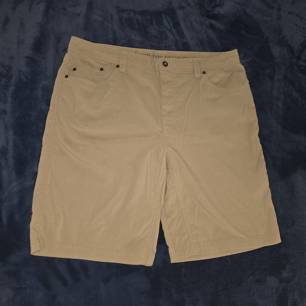 prAna Mens Size 40 Bermuda Shorts‎ Golf Beige Tan Lightweight Nylon